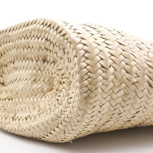 Medium Tromphe Panier in Palm Leaves and Calfskin