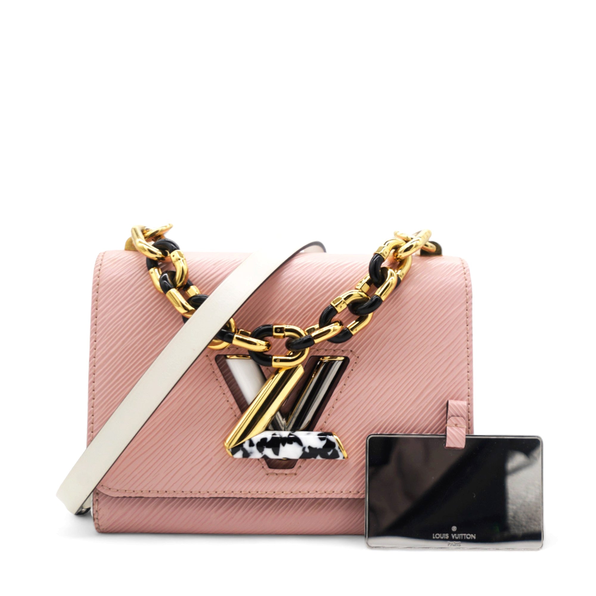 Epi Stones Twist Shoulder Bag PM Rose Ballerine