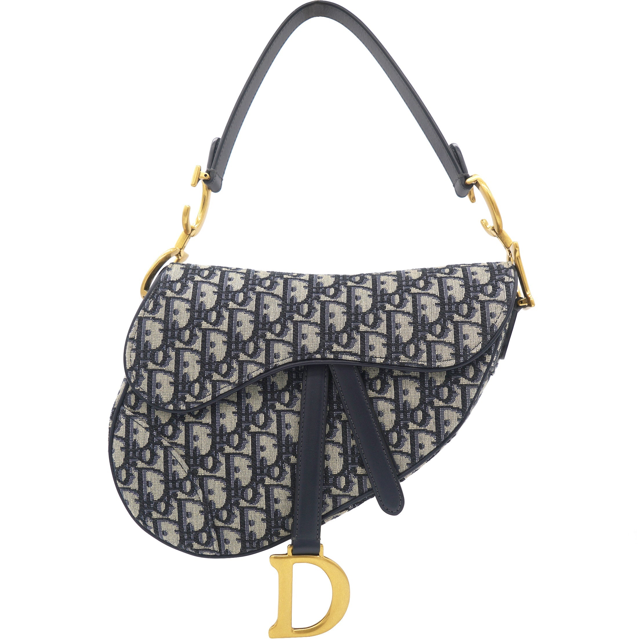 Blue Oblique Canvas Saddle Bag