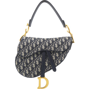 Blue Oblique Canvas Saddle Bag
