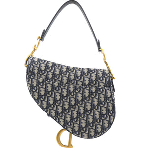Blue Oblique Canvas Saddle Bag