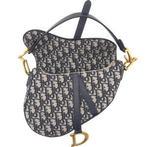 Blue Oblique Canvas Saddle Bag