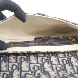 Blue Oblique Canvas Saddle Bag