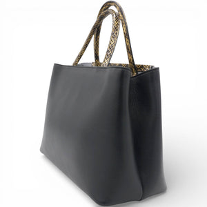 Petite 2 Jours Tote Flower Charm Black
