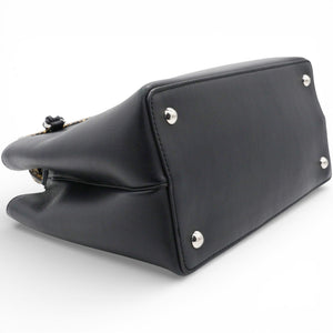 Petite 2 Jours Tote Flower Charm Black