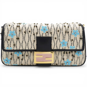 Baguette White Raffia Bag