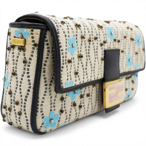 Baguette White Raffia Bag