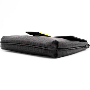 Black Zucchino Coated Canvas FF Flap Messenger Bag