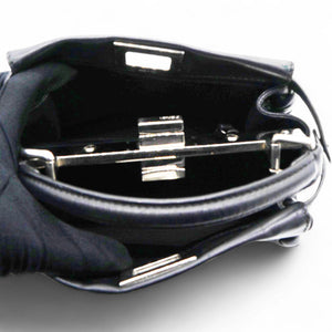 Nappa Lace Up Mini Peekaboo Iconic Satchel Black