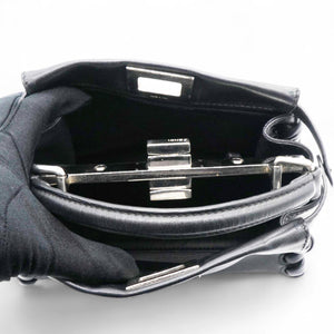 Nappa Lace Up Mini Peekaboo Iconic Satchel Black