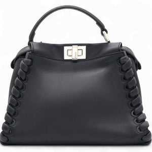 Nappa Lace Up Mini Peekaboo Iconic Satchel Black