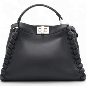 Nappa Lace Up Mini Peekaboo Iconic Satchel Black