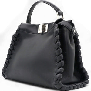 Nappa Lace Up Mini Peekaboo Iconic Satchel Black