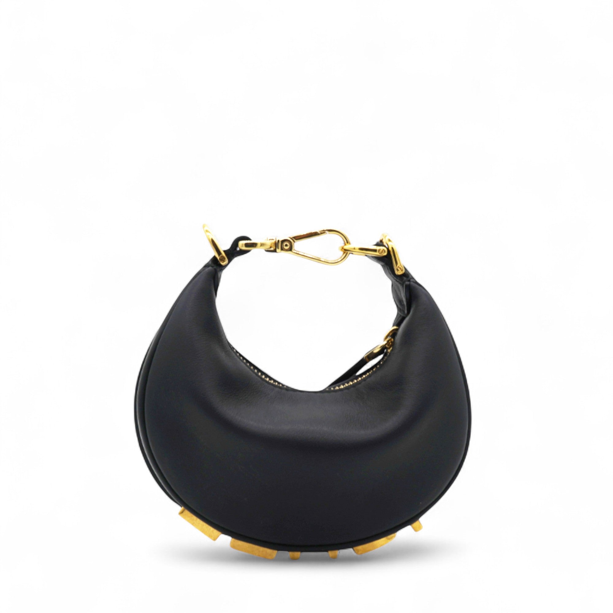 Vitello Grace Matte Nano Fendigraphy Hobo Charm Black