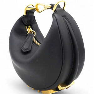 Vitello Grace Matte Nano Fendigraphy Hobo Charm Black