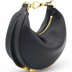 Vitello Grace Matte Nano Fendigraphy Hobo Charm Black