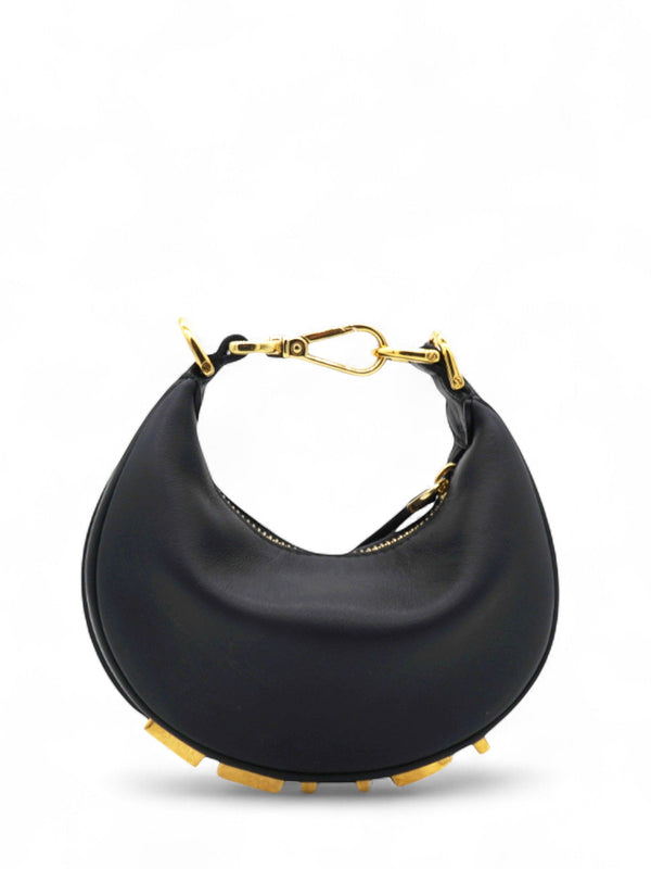 Vitello Grace Matte Nano Fendigraphy Hobo Charm Black
