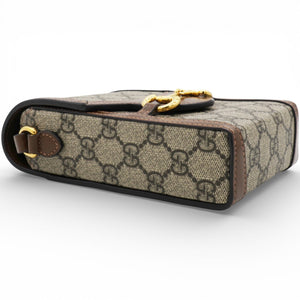 GG Supreme Monogram Horsebit Vertical Phone Bag