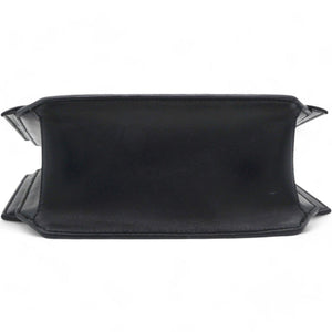 Stars Wings Print Bow Cut Black/White Crossbody Bag in Leather