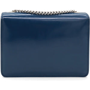 Blue Leather Small Interlocking G Shoulder Bag