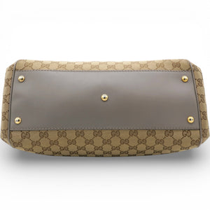 Brown/Beige GG Canvas and Leather Scarlett Interlocking G Satchel Tote