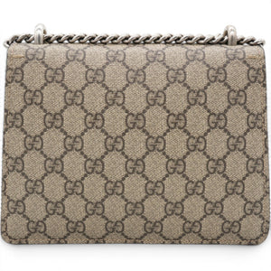 GG Supreme Monogram Suede Crystal Small Dionysus Shoulder Bag Beige Ebony Bright Purple