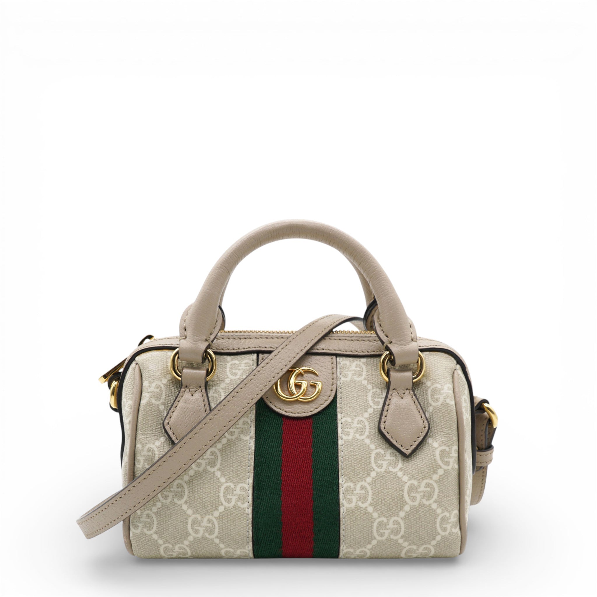 GG Supreme Dollar Web Ophidia Mini Top Handle Bag Beige