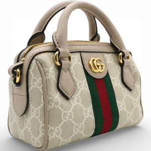 GG Supreme Dollar Web Ophidia Mini Top Handle Bag Beige