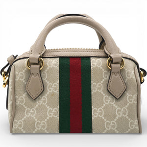 GG Supreme Dollar Web Ophidia Mini Top Handle Bag Beige