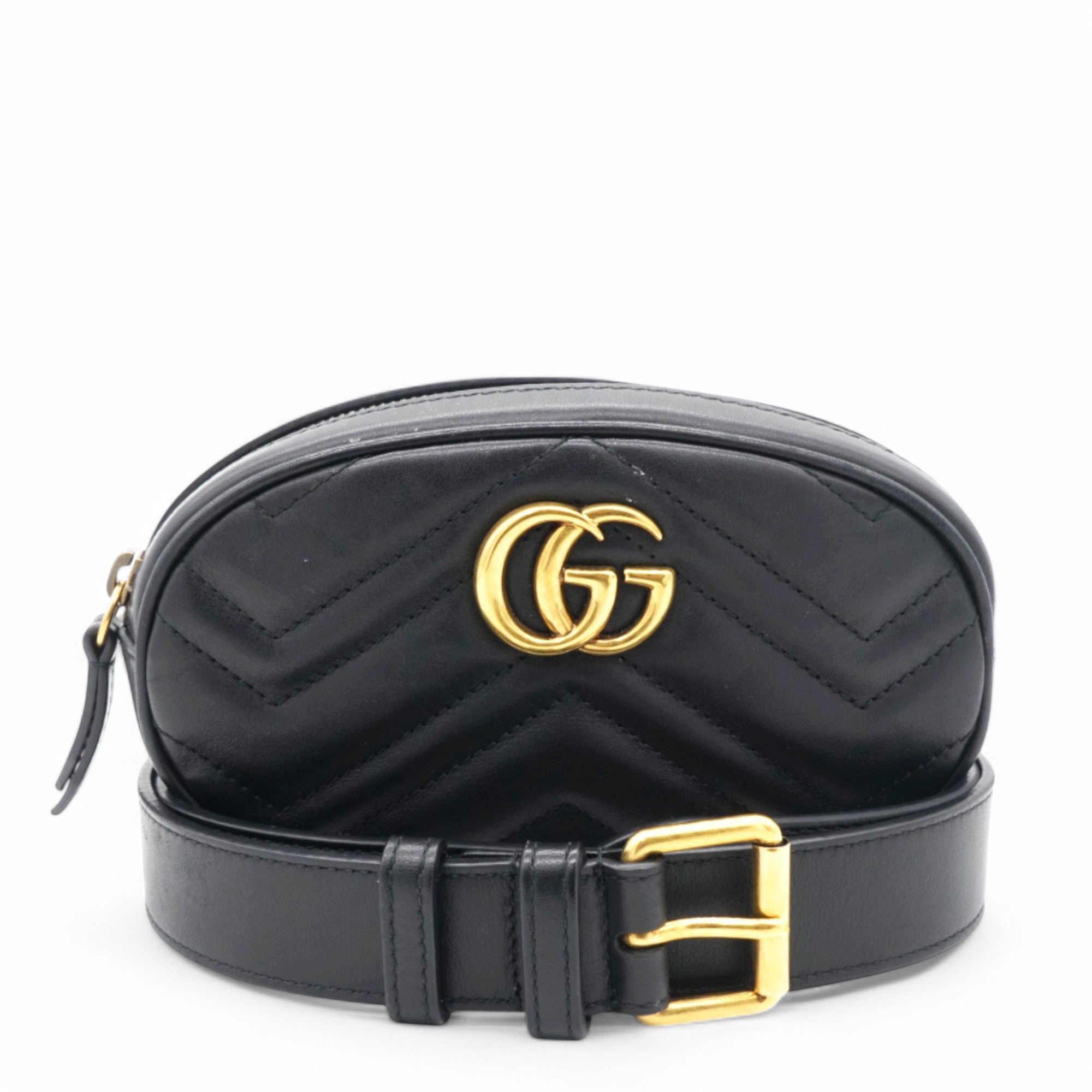 Matelasse GG Marmont Belt Bag Black