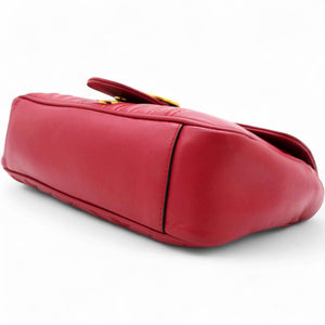 Matelasse Small GG Marmont Shoulder Bag Hibiscus Red