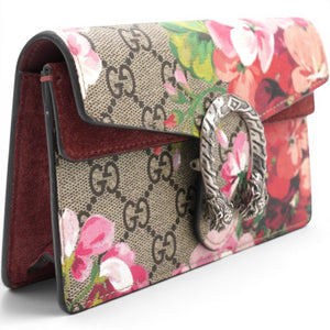 Pink/Beige GG Supremes Canvas Super Micro Blooms Dionysus Chain Bag