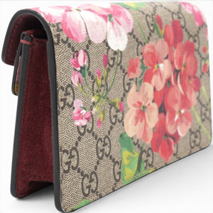Pink/Beige GG Supremes Canvas Super Micro Blooms Dionysus Chain Bag