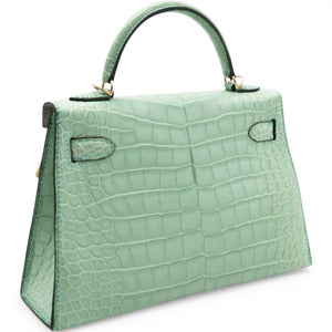 Kelly Mini Alligator Matte Vert d´Eau