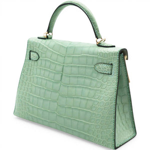 Kelly Mini Alligator Matte Vert d´Eau