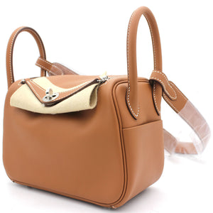 Gold/9D Swift Leather Mini Lindy 20 Bag