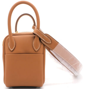 Gold/9D Swift Leather Mini Lindy 20 Bag