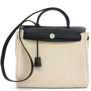 Black, Beige Canvas and Leather 2-in-1 Herbag 31