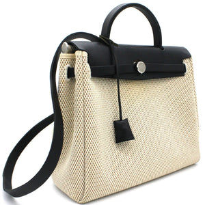 Black, Beige Canvas and Leather 2-in-1 Herbag 31
