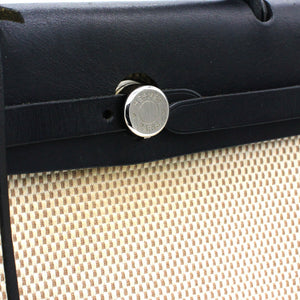 Black, Beige Canvas and Leather 2-in-1 Herbag 31