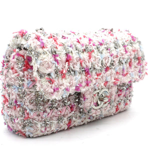Classic Single Mini Flap Bag Quilted Tweed and Ribbon