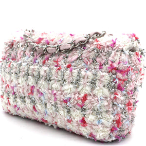 Classic Single Mini Flap Bag Quilted Tweed and Ribbon