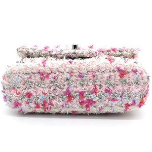 Classic Single Mini Flap Bag Quilted Tweed and Ribbon