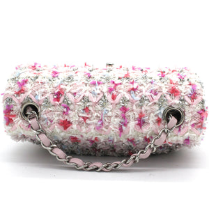 Classic Single Mini Flap Bag Quilted Tweed and Ribbon