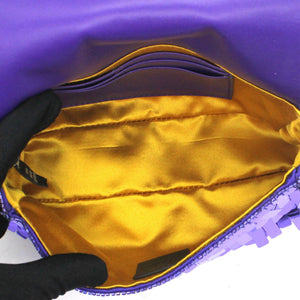 Sequin Baguette Mini Bag Purple