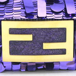 Sequin Baguette Mini Bag Purple