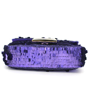 Sequin Baguette Mini Bag Purple