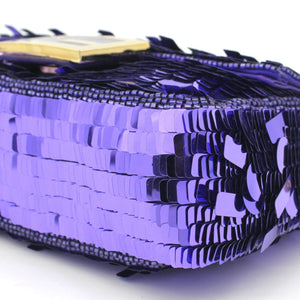Sequin Baguette Mini Bag Purple