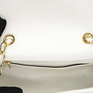 Classic Flap Mini Quilted Lambskin White