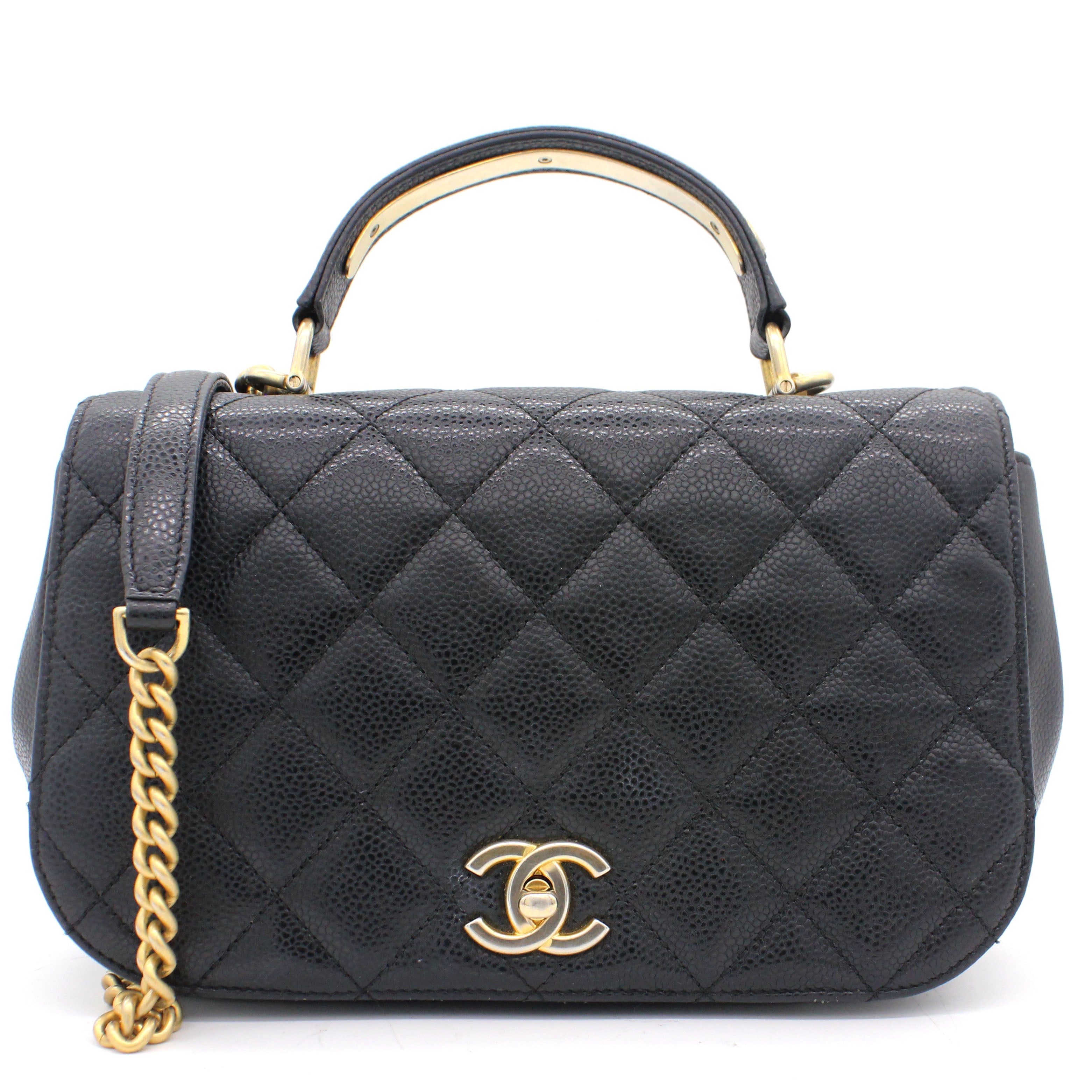 Caviar Carry Around Flap Bag Black